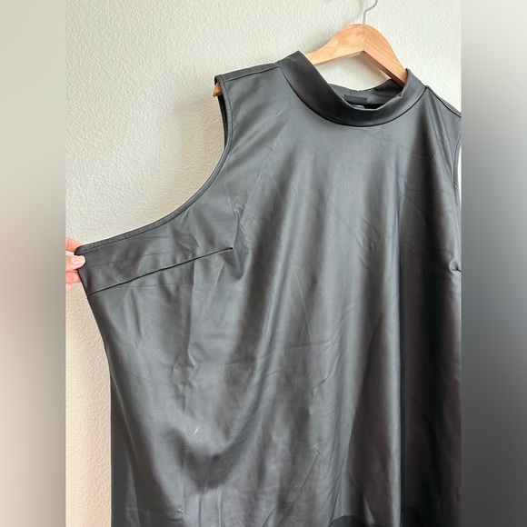 Torrid 6X Black Mock Neck Faux Leather Bodysuit - Picture 3 of 6